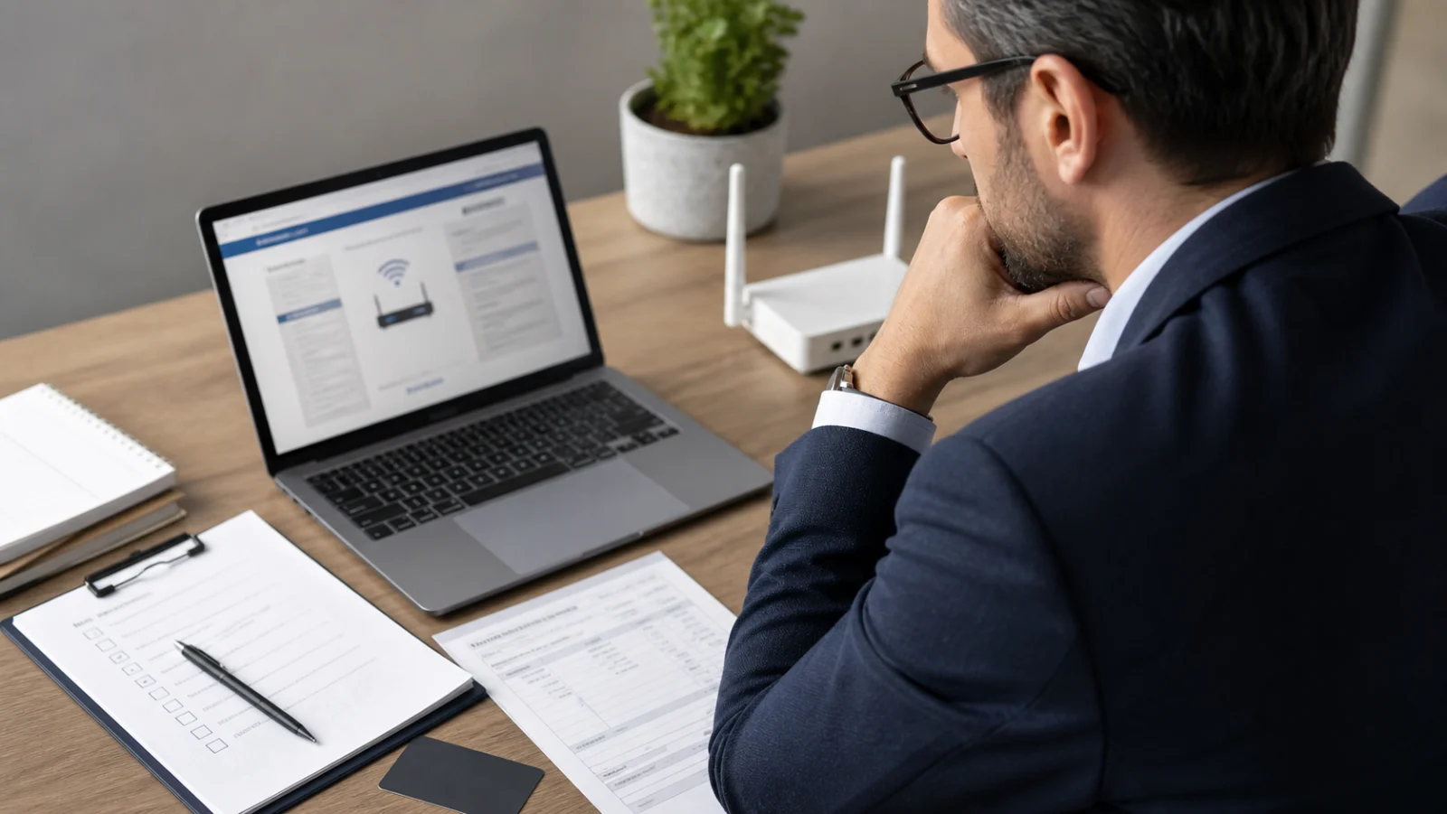 consultant vérifiant une offre SmartWiFi avant achat