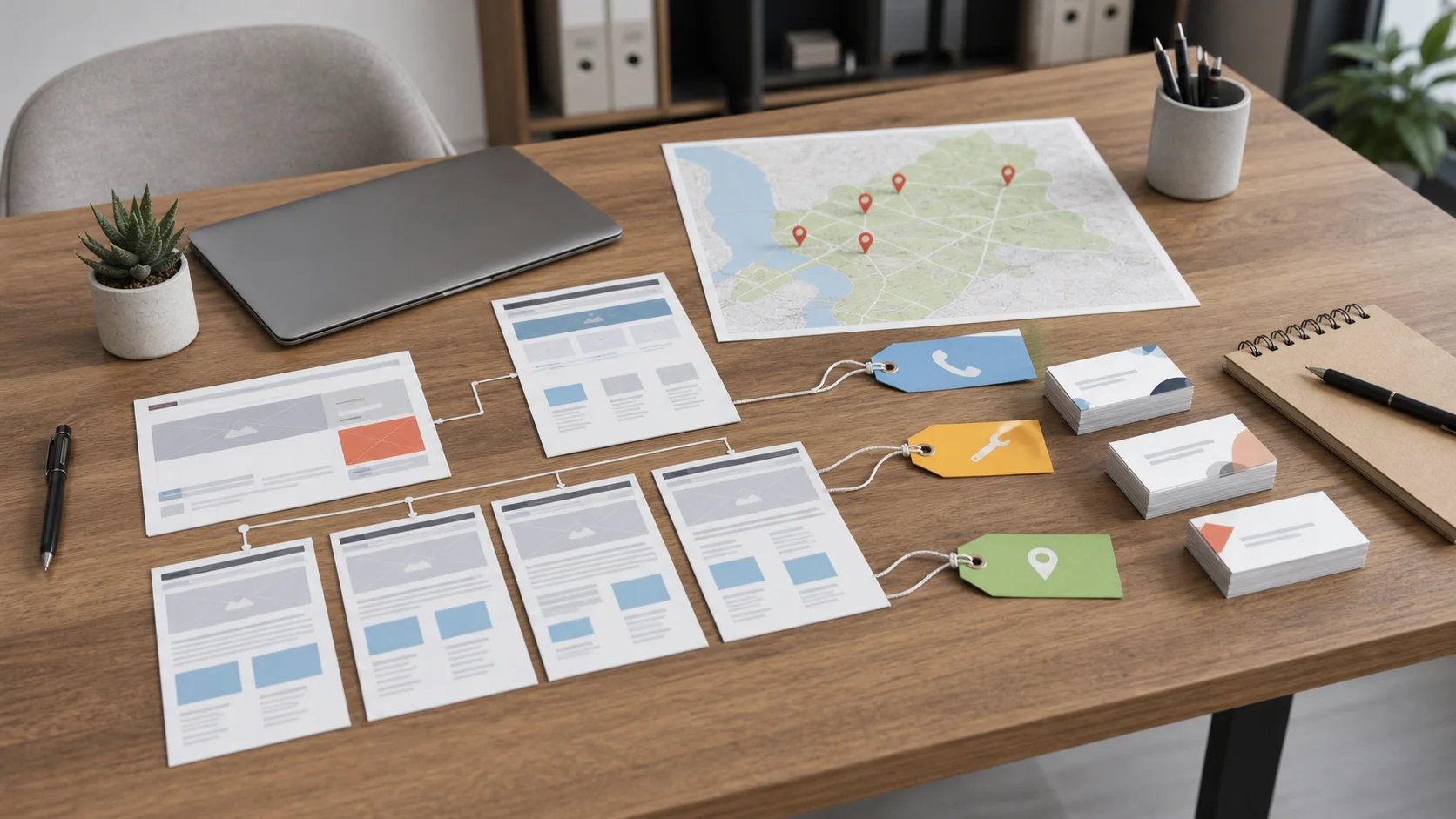 wireframes site carte locale et cartes de contact pour aligner les coordonnées