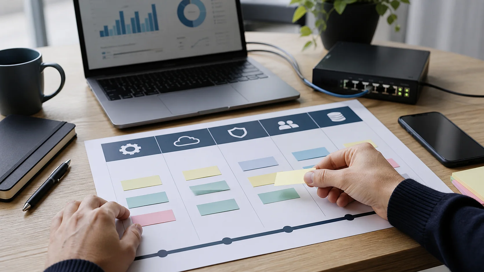 Feuille de route de transformation numérique PME avec priorités cloud, ERP et cybersécurité