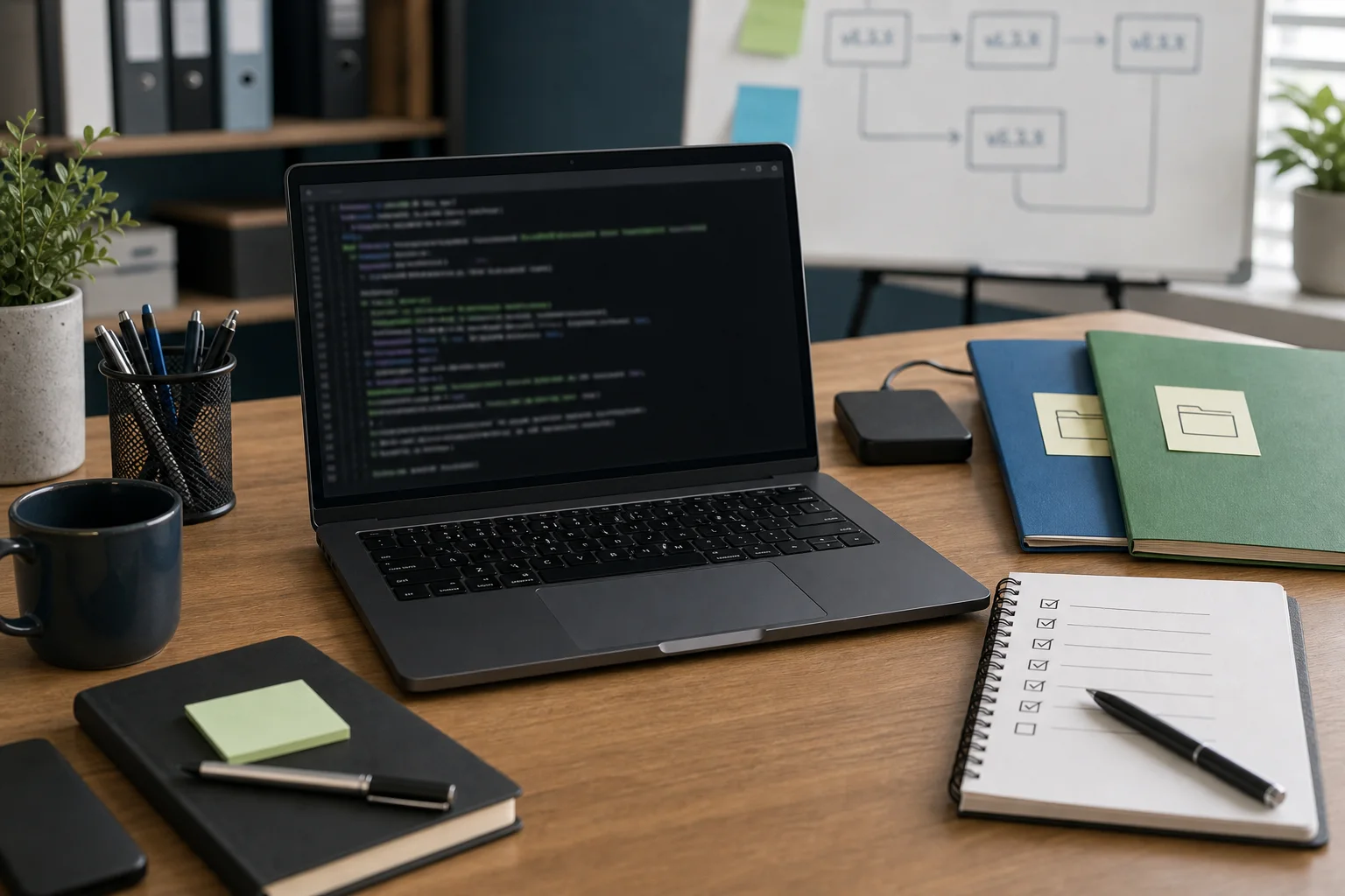 Poste développeur avec plusieurs projets Node.js et versions organisées
