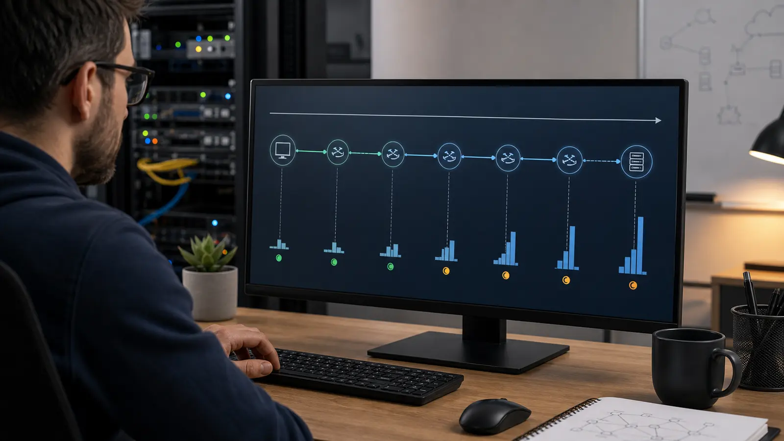 Visualisation des sauts réseau et du TTL dans un traceroute Linux
