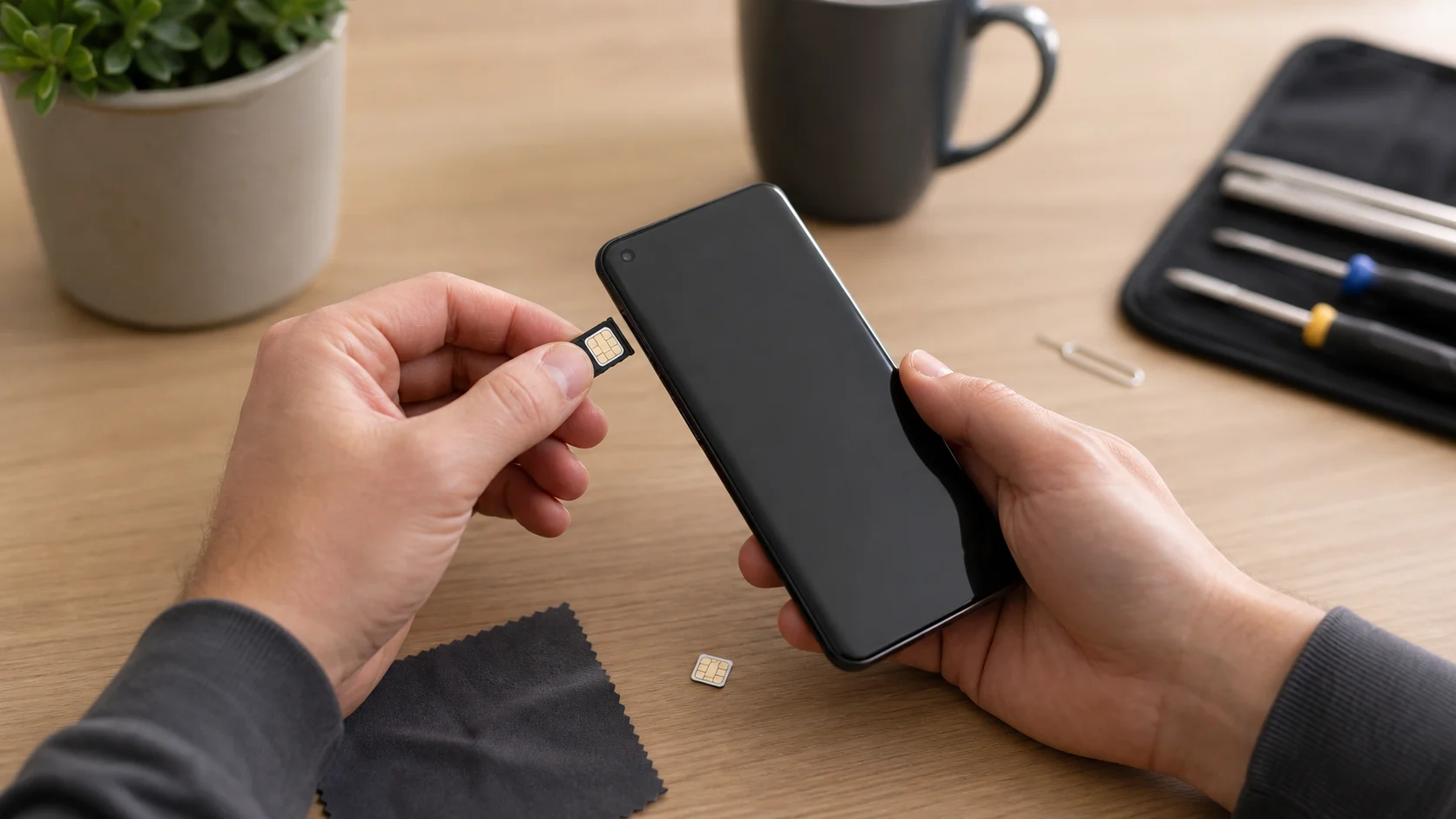 Retrait de carte SIM pour résoudre une erreur réseau