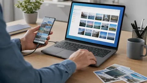 Organisation de photos Samsung copiées sur un ordinateur Windows