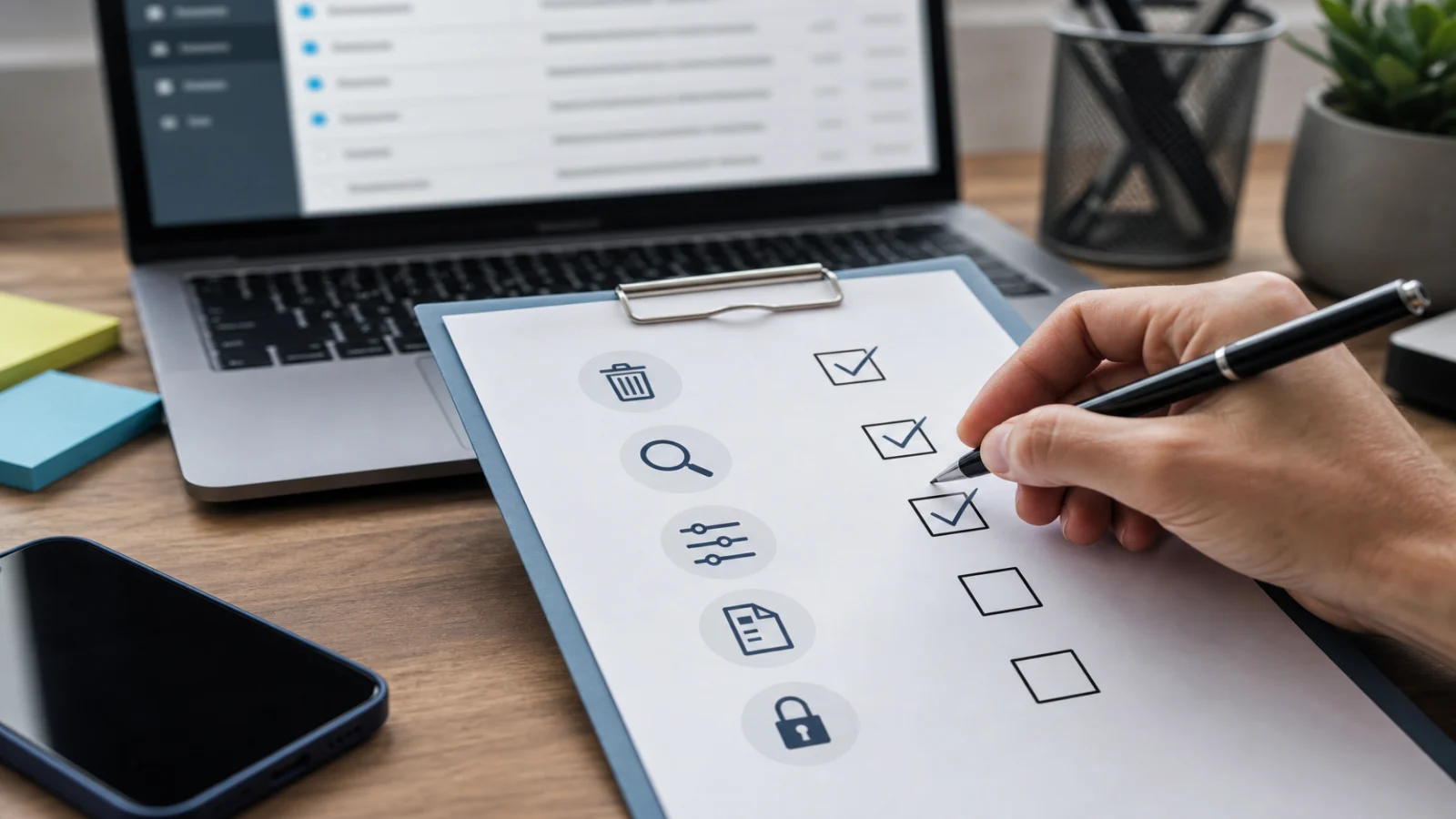Checklist de vérification pour retrouver un mail supprimé