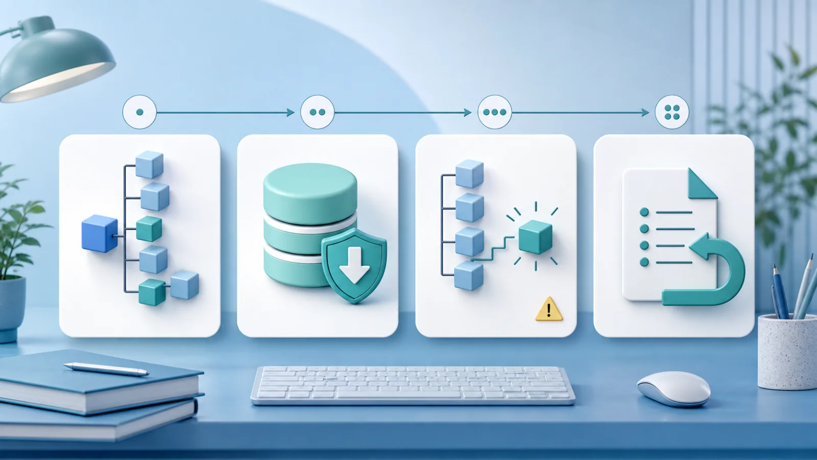 Schéma abstrait des étapes avant modification du registre Windows