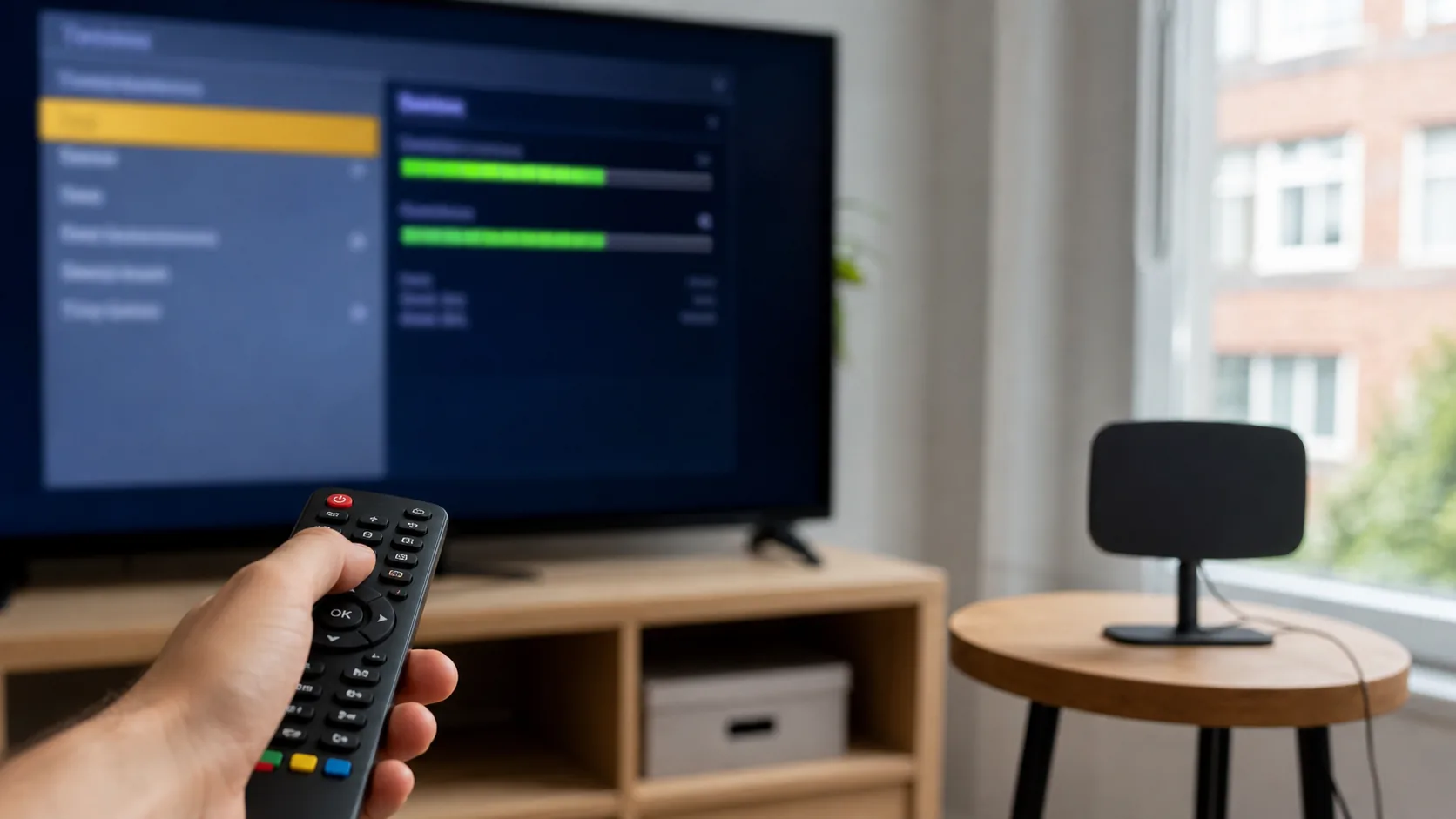 Contrôle de la qualité du signal TV avec une antenne intérieure