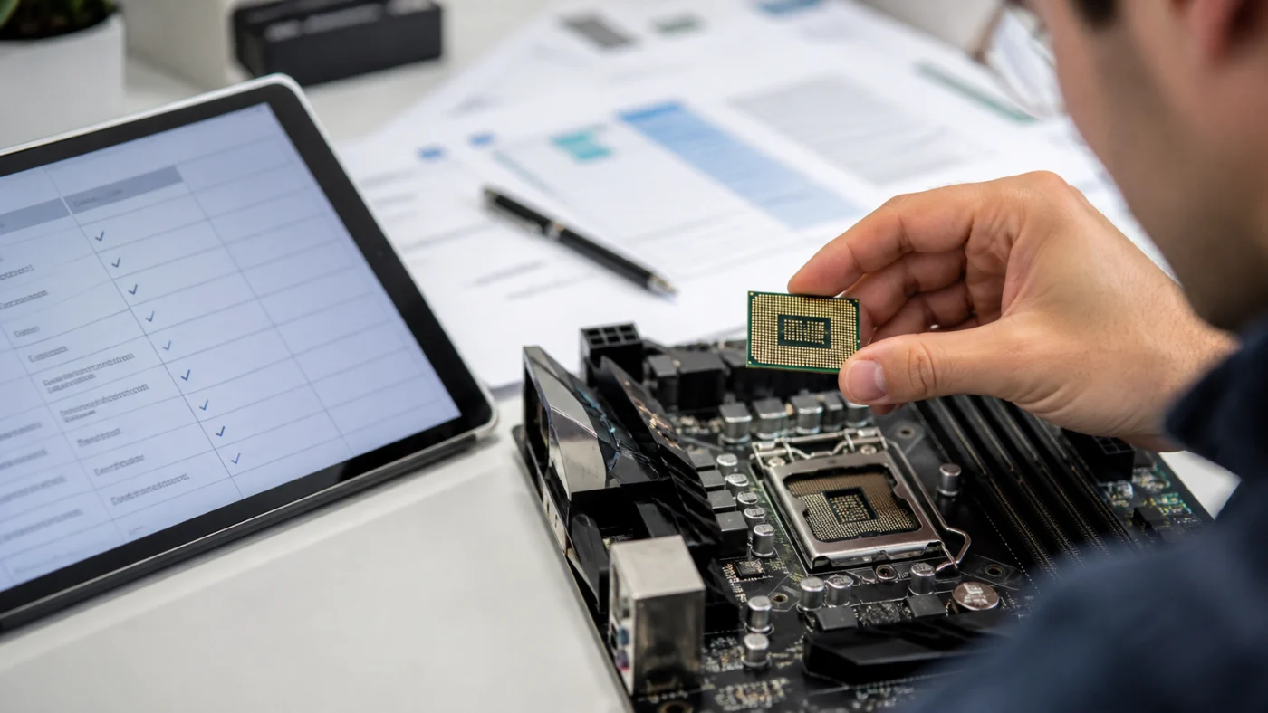 Comparaison d’un processeur, d’une carte mère et de critères techniques avant choix matériel