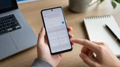 smartphone affichant un clavier et un panneau de presse-papiers floute