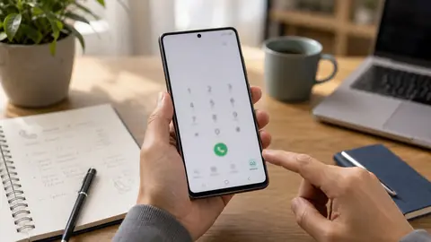 telephone Samsung affichant un clavier pour acceder a la messagerie vocale