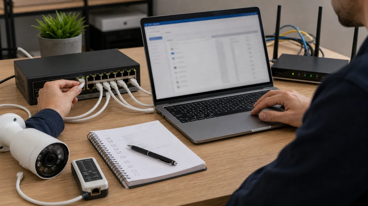 configuration reseau securisee pour camera IP PoE
