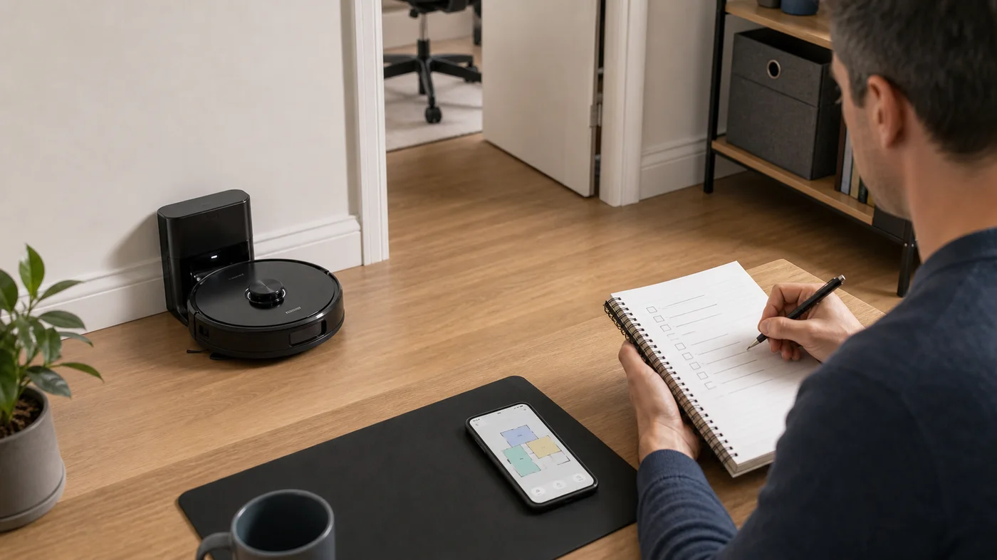 test d un robot aspirateur avec carnet de suivi et application mobile