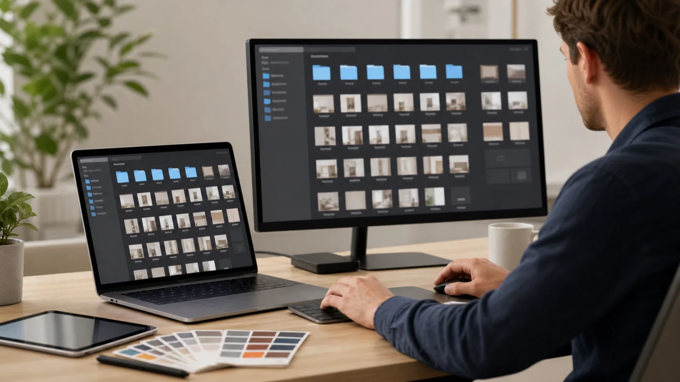 organisation de captures d ecran Mac sur un poste de travail creatif