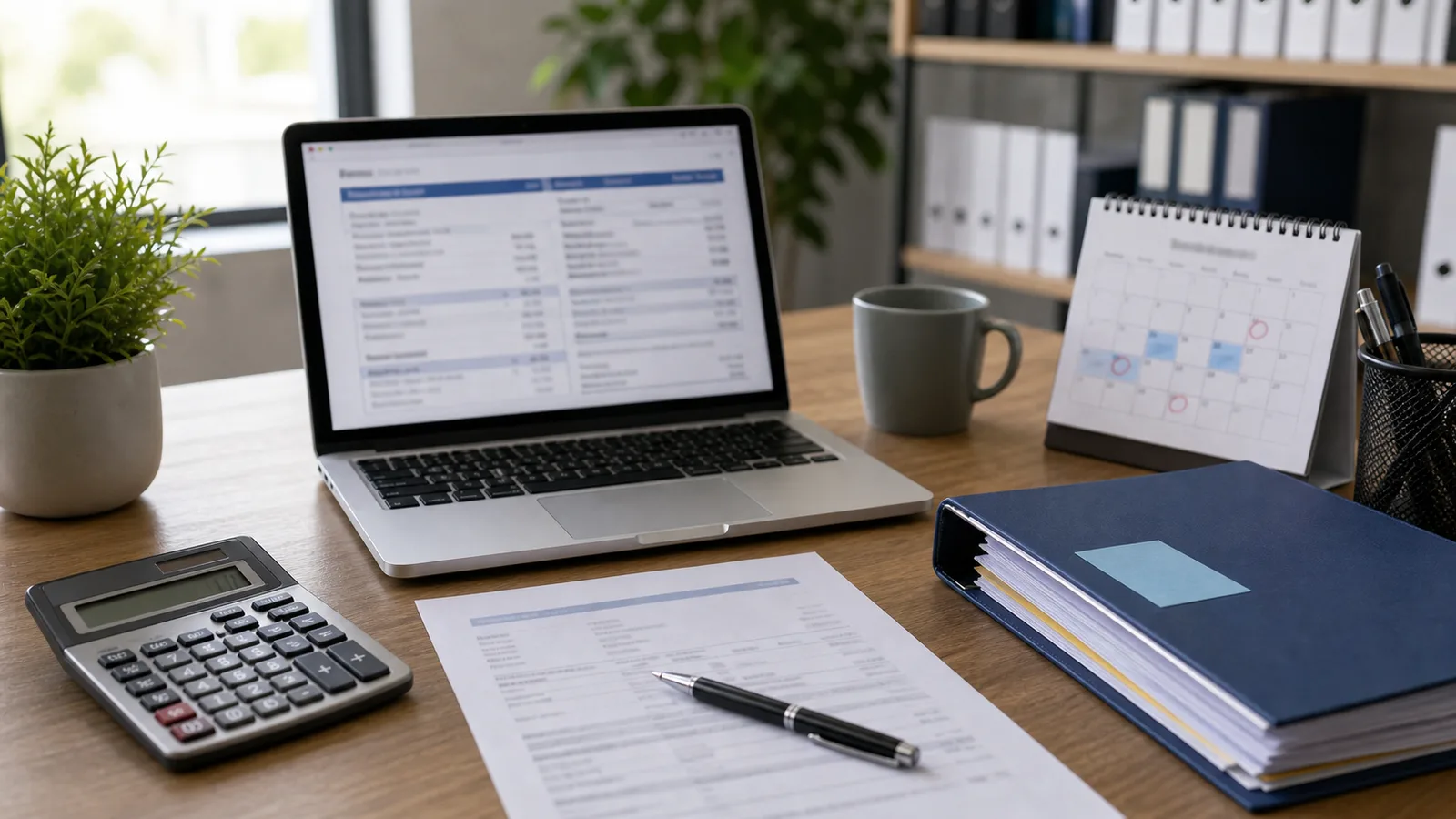 Bulletin de paie et calendrier de congés dans un bureau RH