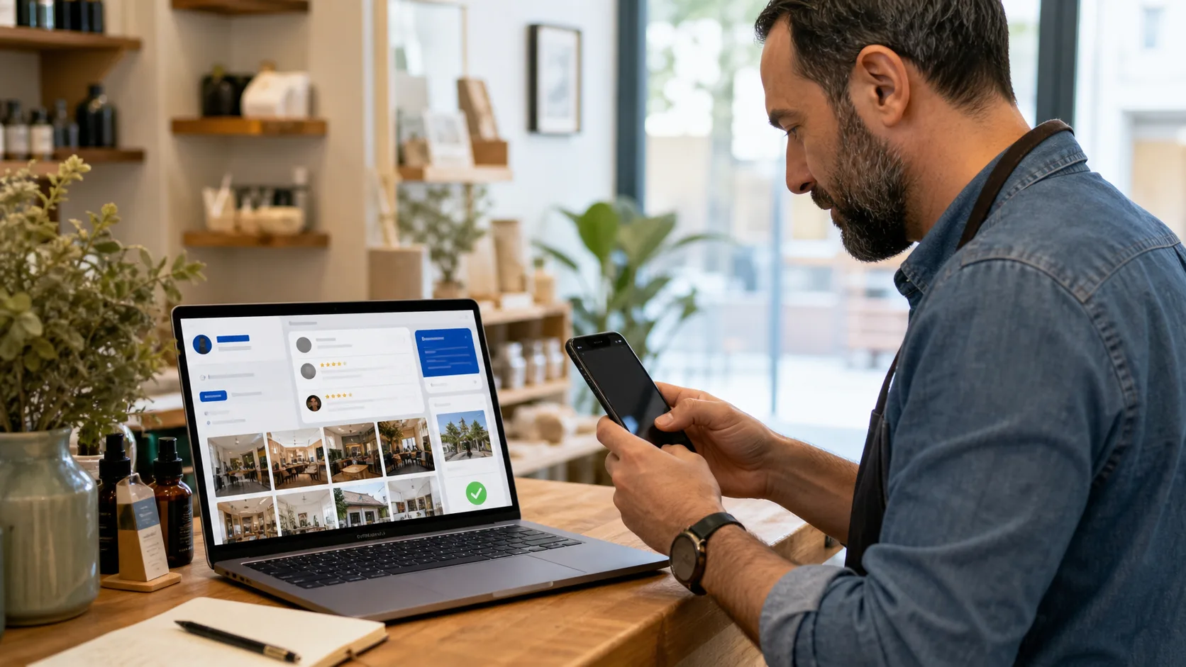 Commerce local maintenant ses photos et avis sur un profil en ligne