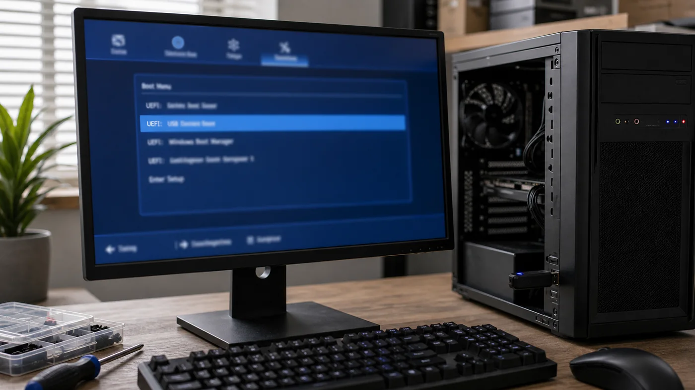 demarrage UEFI depuis une cle USB d installation Windows