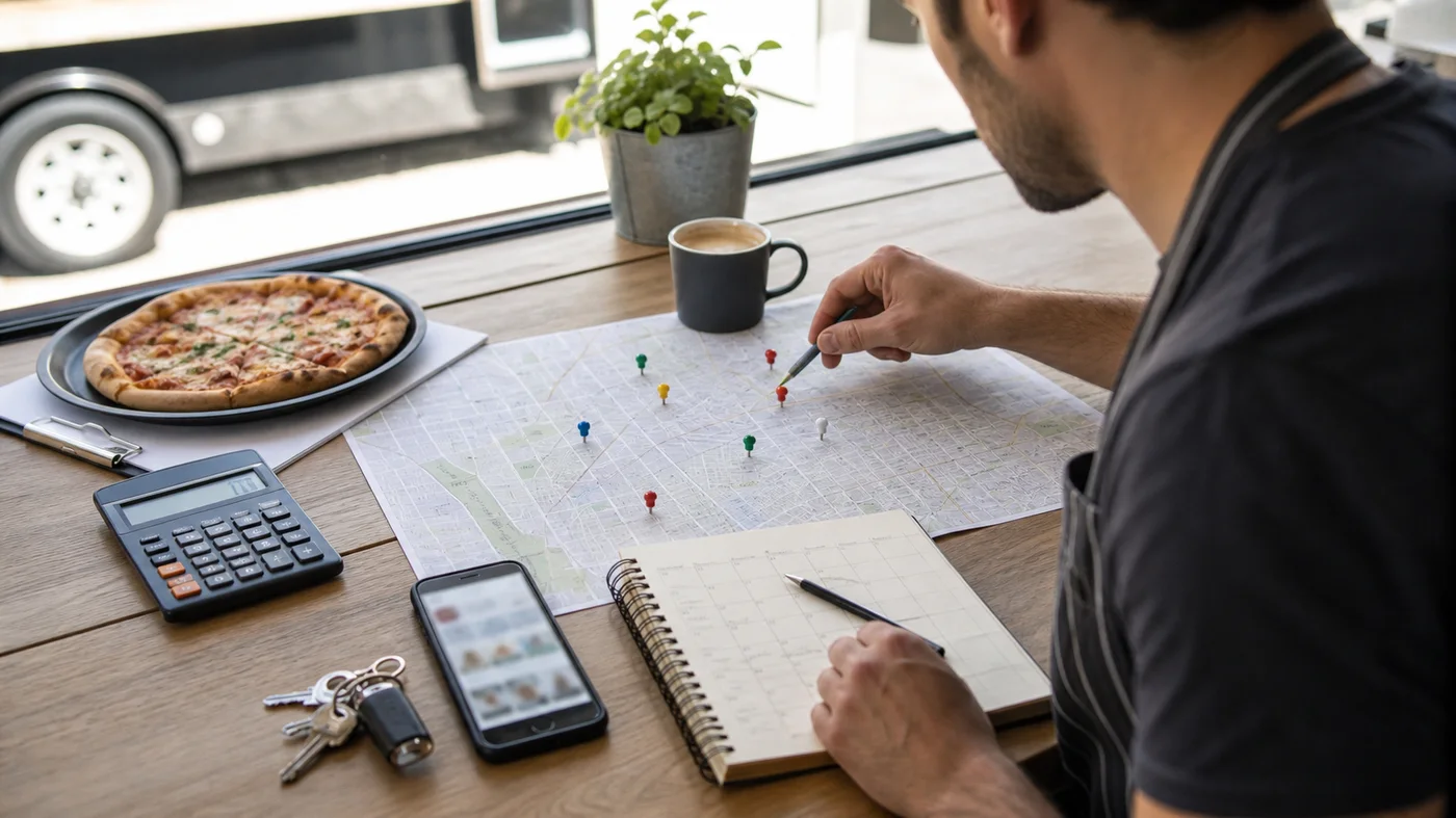 planning des emplacements hebdomadaires pour un camion a pizza