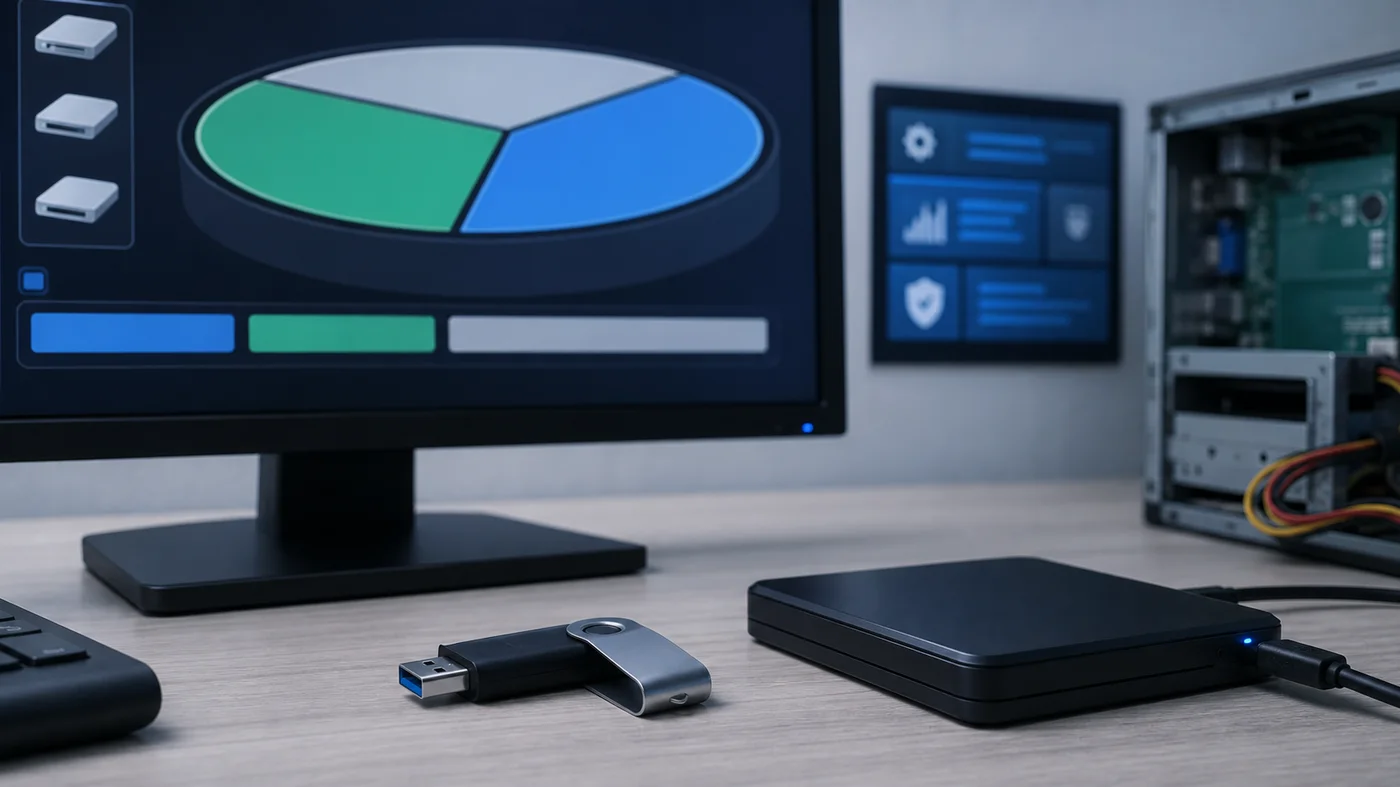 Clé USB et disque de sauvegarde avant une installation en dual boot