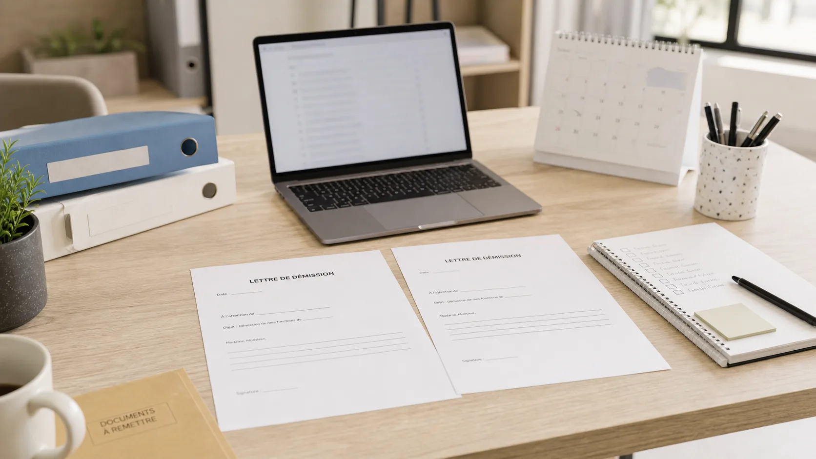 checklist de preparation pour remise de lettre de demission