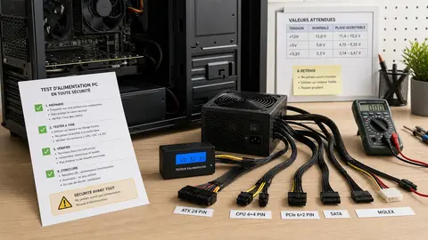 Alimentation PC, tester sans griller le reste de la machine