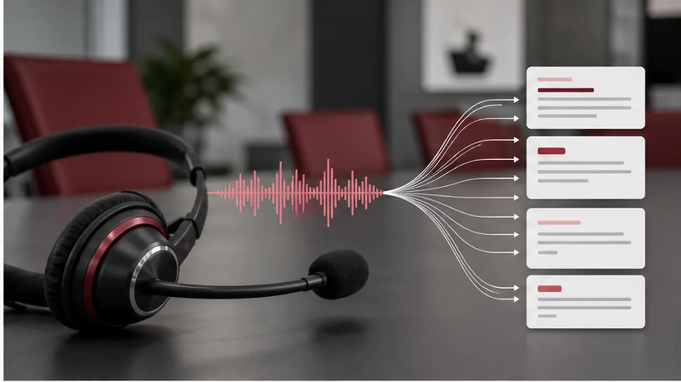 casque micro et flux audio transformé en documents structurés
